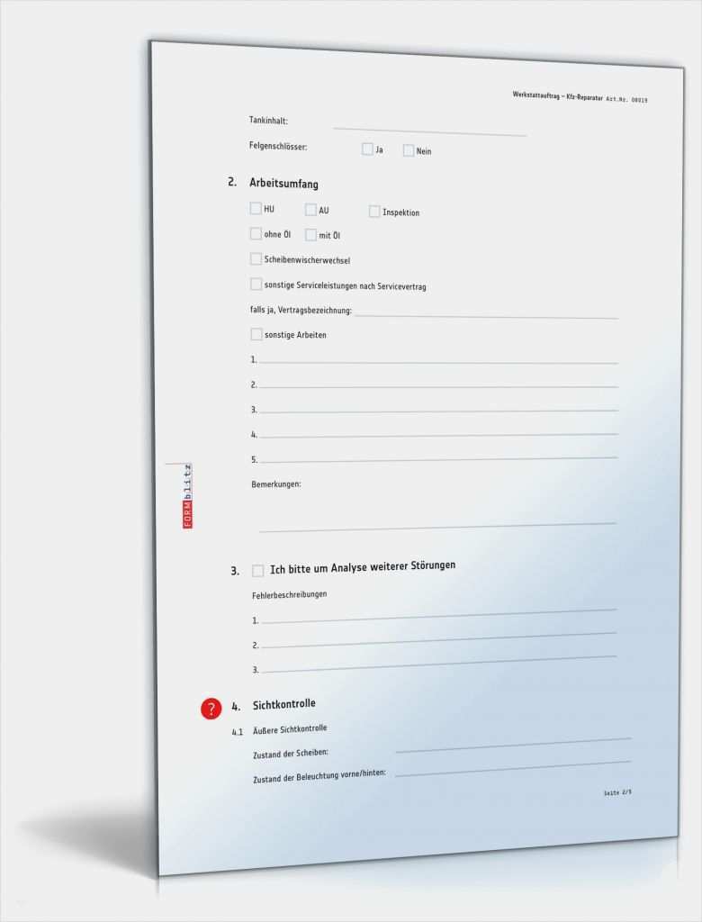 Untermieterlaubnis Vorlage Pdf Genial Werkstattauftrag Für Kfz Reparatur – Muster Vorlage Zum