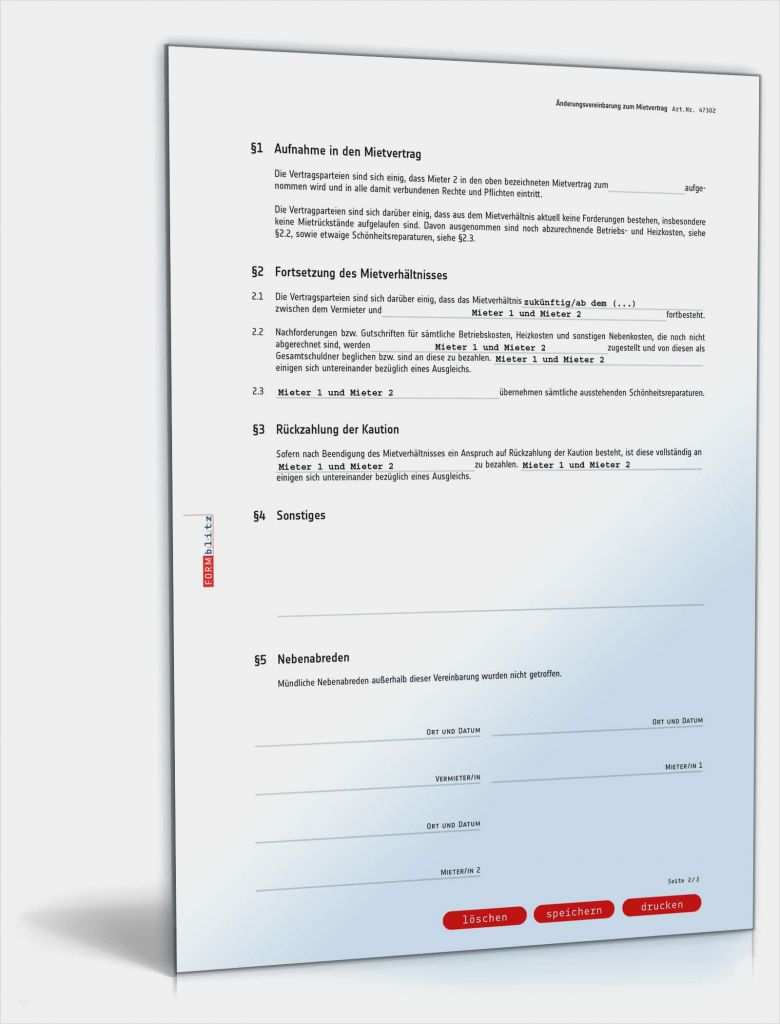 Untermietvertrag Pdf Vorlage Genial Untermietvertrag Muster Und Vorlage Als Download