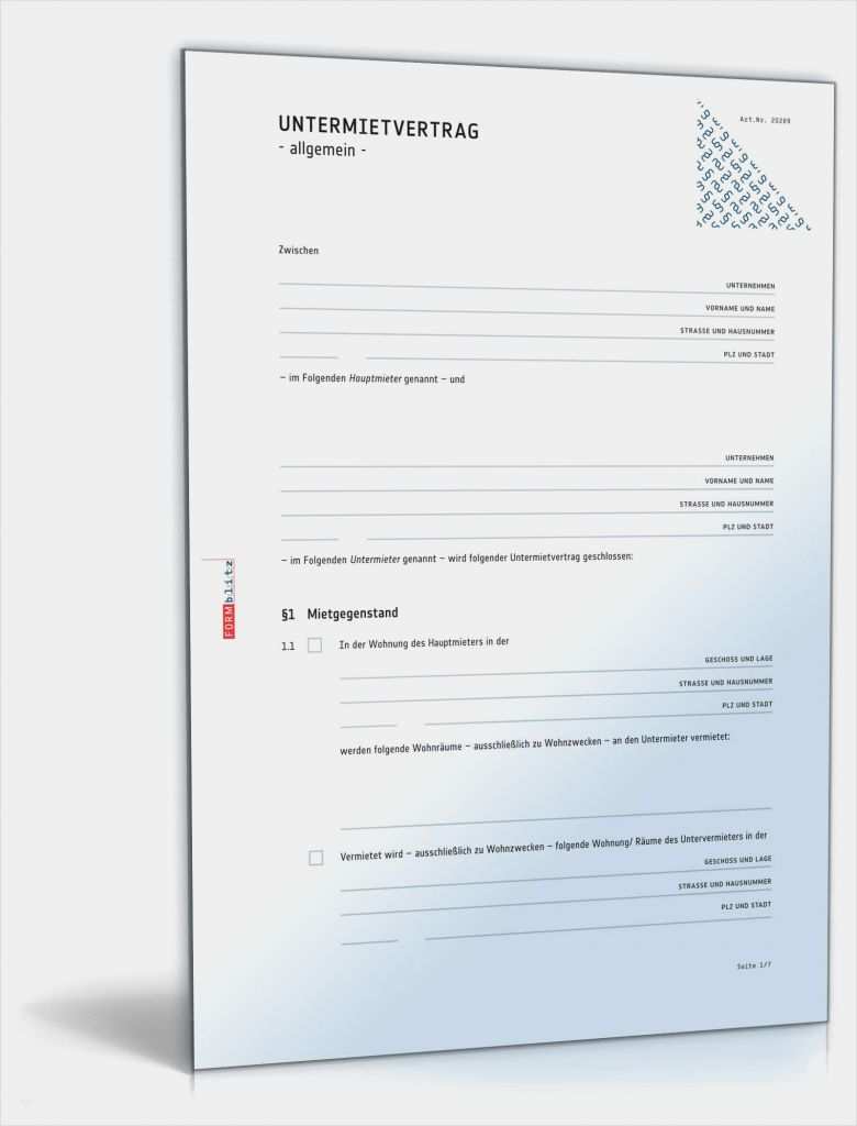 Untermietvertrag Vorlage Kurz Beste Untermietvertrag Muster Vorlage Zum Download