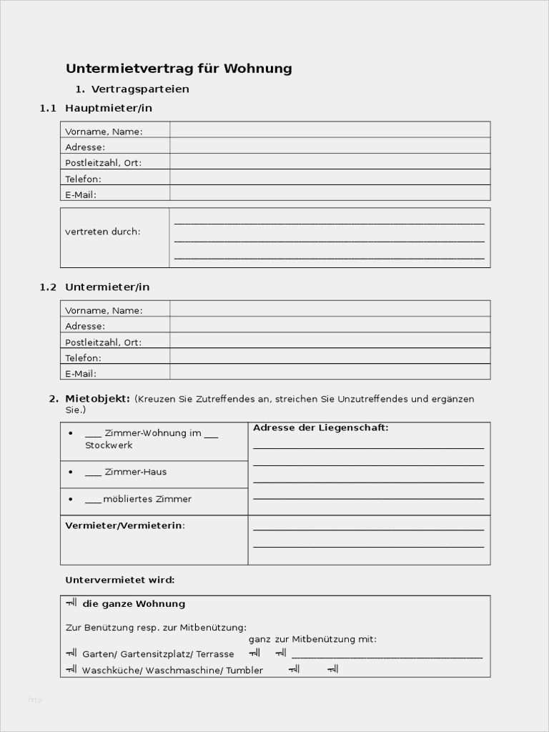 Untermietvertrag Wohnung Vorlage Luxus Vorlage Muster Untermietvertrag Wohnungcx