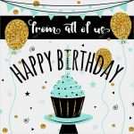 Urheberrecht Vorlage Text Angenehm Geburtstagskarte Vektor Hintergrund Mit Goldenen Ballons