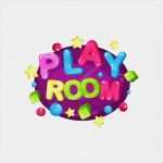 Urheberrecht Vorlage Text Schönste Spielzimmer Logo Vorlage Design Leuchtend Bunten Emblem