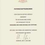 Urkunde Patenschaft Vorlage Erstaunlich Infinitas Marianne Und Hans Michael Kay Stiftung