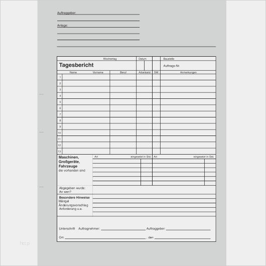 Uvv Prüfbericht Vorlage Wunderbar formularblock Tagesbericht Tagesbericht formulare