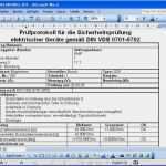 Vde 0100 Teil 600 Prüfprotokoll Vorlage Hübsch Pcc Word Excel V9 1 Be Nungsanleitung