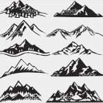 Vektorgrafik Vorlagen Elegant Mountain Ranges Stock Vector Art