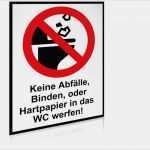 Verbotsschild Vorlage Einzigartig Verbotsschild Hoch Alu Keine Abfälle In Das Wc Werfen