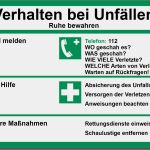 Verhalten Bei Unfällen Vorlage Elegant Schild "verhalten Bei Unfällen" Sania Gmbh