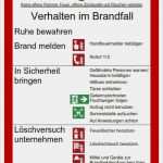 Verhalten Bei Unfällen Vorlage Hübsch Aushang „verhalten Im Brandfall“ Für