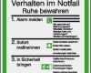Verhalten Bei Unfällen Vorlage Schönste Verhalten Im Notfall Schild Kunststoff