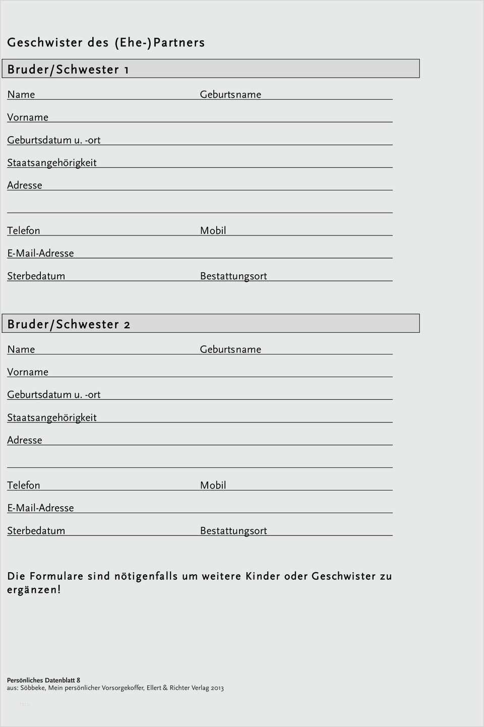 Vermögensverzeichnis Vorlage Erstaunlich Mein Persönlicher Vorsorgekoffer Checklisten Vollmachten