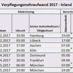 Verpflegungsmehraufwand Vorlage Wunderbar Verpflegungsmehraufwand 2017 Inland
