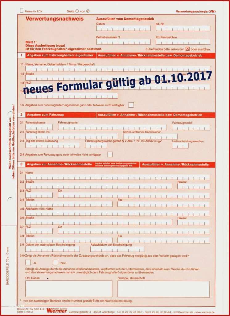 Verschrottungsnachweis Vorlage Wunderbar Verschrottungsnachweis Vorlage