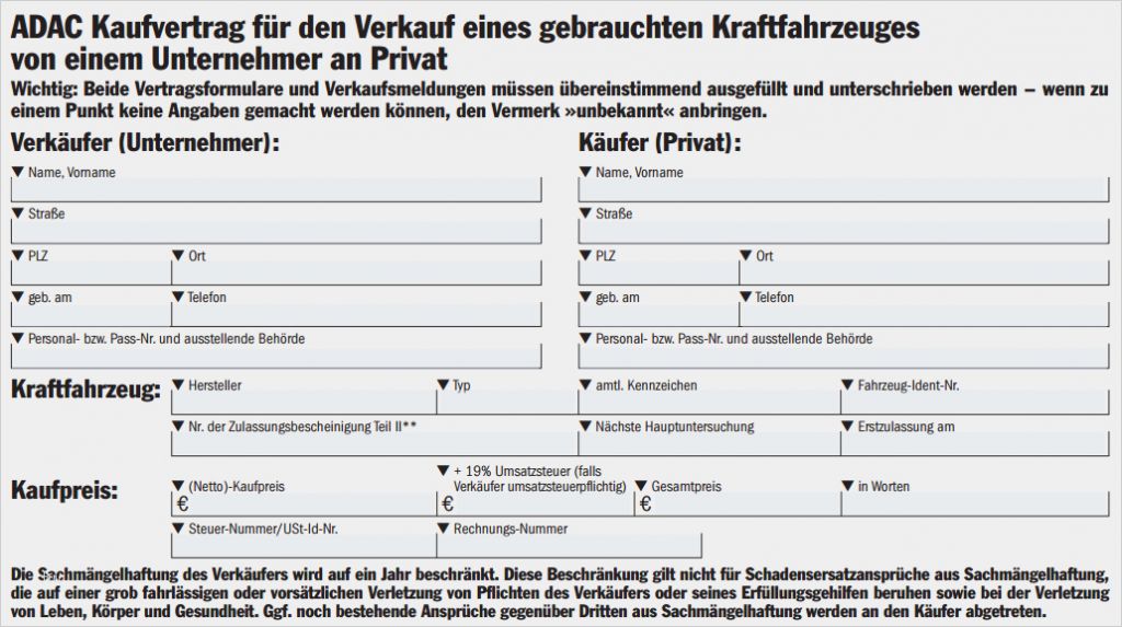 Autoverkauf Privat Vertrag Autoverkauf Privat Vertrag