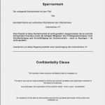 Vertraulichkeitserklärung Vorlage Best Of Sperrvermerk FÜr Bachelorarbeit