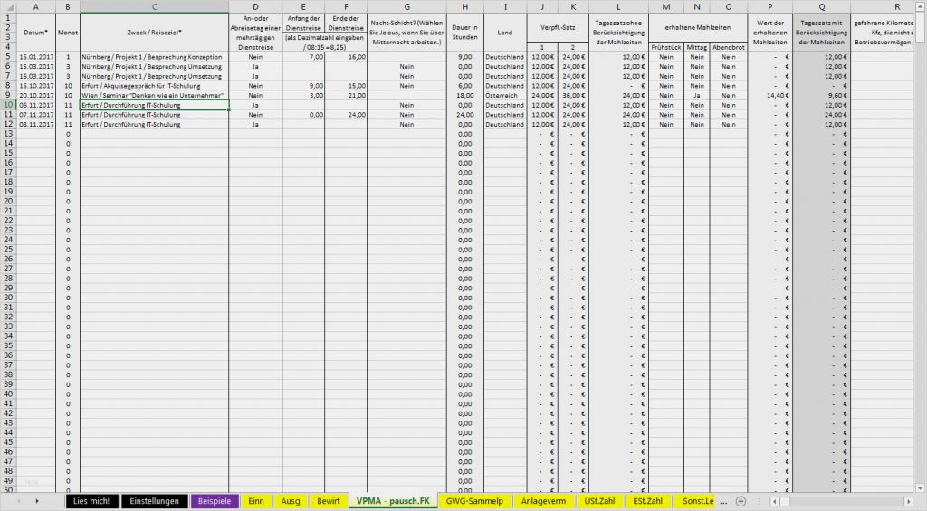 Verzugszinsrechner Excel Vorlage Großartig Excel Vorlage EÜr 2017 Pierre Tunger