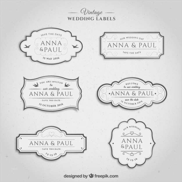 Vintage Vorlagen Bewundernswert Vintage Hochzeit Etiketten In Weißer Farbe