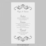 Visa Karte Kündigen Vorlage Wunderbar Hochzeit Menü Karte Vorlage Vintage Rollen Grau Silber