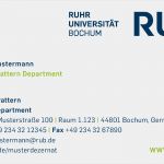 Visitenkarte HTML Vorlage Best Of Ruhr Universität Bochum