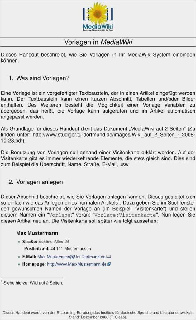 Visitenkarte Vorlage Pages Best Of Vorlagen In Mediawiki Pdf