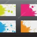 Visitenkarten Hintergrund Vorlagen Erstaunlich Vier Vektor Visitenkarten Vorlage Mit Hand Pinsel Gemalt