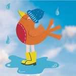 Vogel Vorlagen Für Fenster Bewundernswert Fensterbild "vogel Im Regen" Für Einen Fröhlichen Herbst