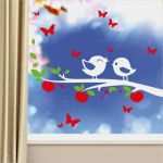 Vogel Vorlagen Für Fenster Luxus Fensteraufkleber Vögel Auf ast 3farbig Wandtattoo Loft