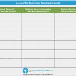 Voice Of the Customer Vorlage Wunderbar Voice Of the Customer Voc Translation Matrix