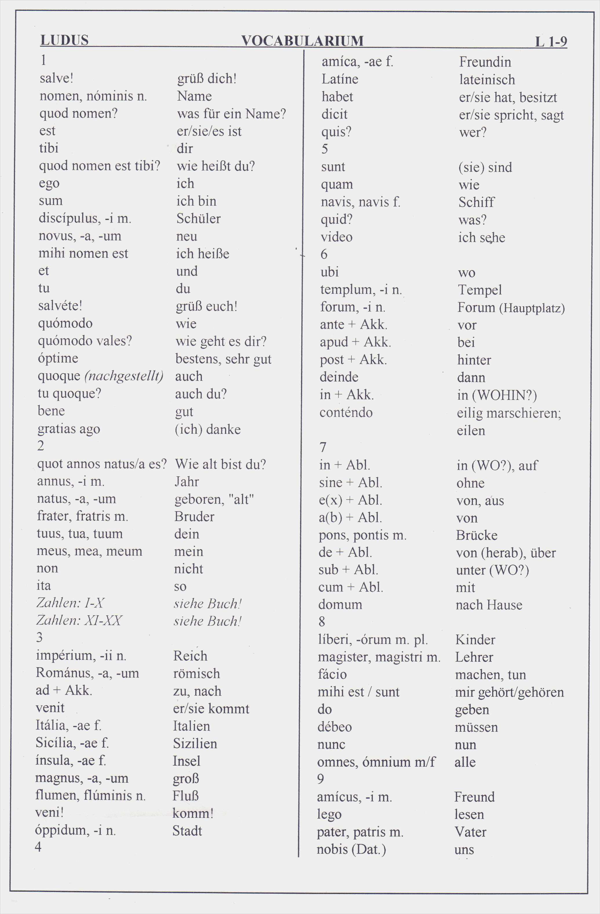 Vokabelliste Vorlage Word Elegant Latein Vokabel Edugroup