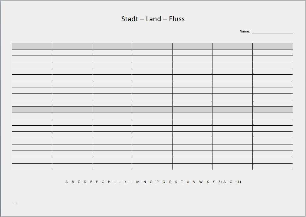 Vokabelliste Vorlage Word Erstaunlich Stadt Land Fluss Vorlage Xobbu