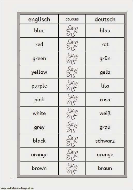 Vokabelliste Vorlage Word Luxus Endlich Pause 2 0 Vokabellisten "colours" & "numbers