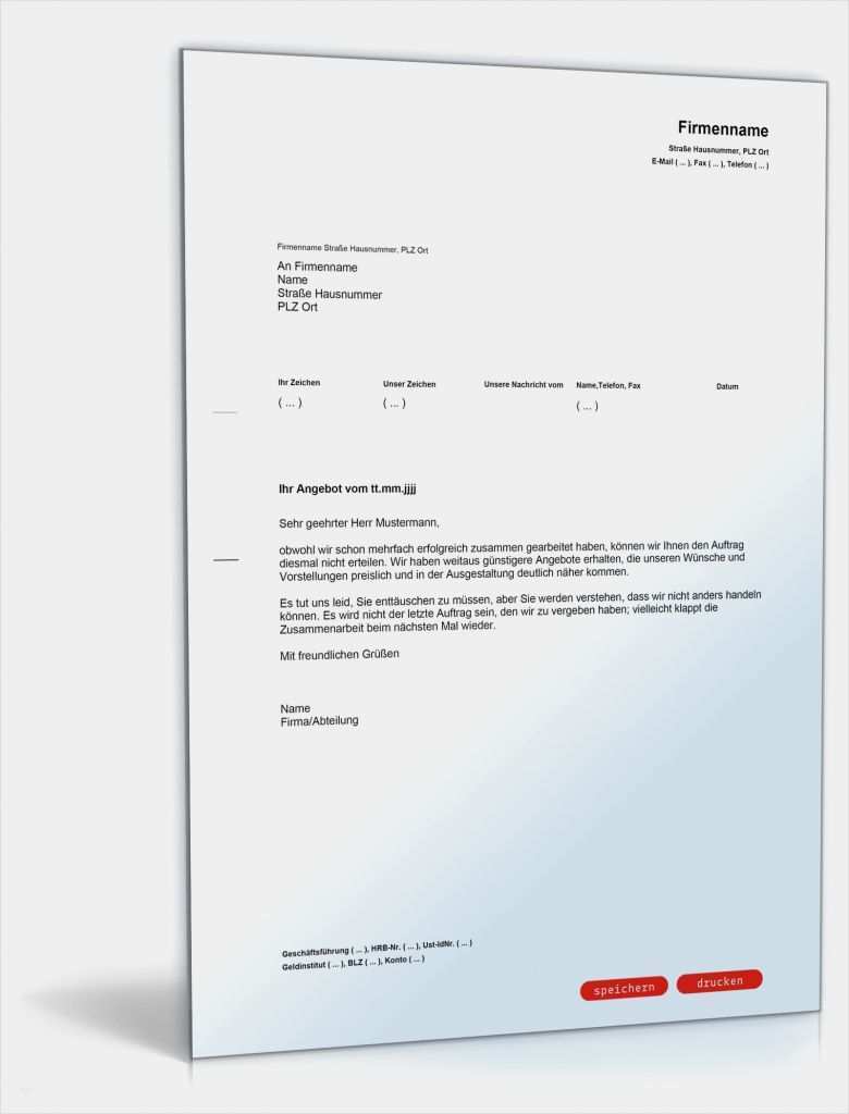 Vorlage Angebot Ablehnen Best Of Ablehnung Eines Angebots Wegen Konkurrentangebot