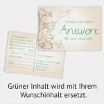 Vorlage Antwortkarte Hochzeit Best Of Antwortkarte Hochzeit Hochzeitskarten Antwort Postkarte