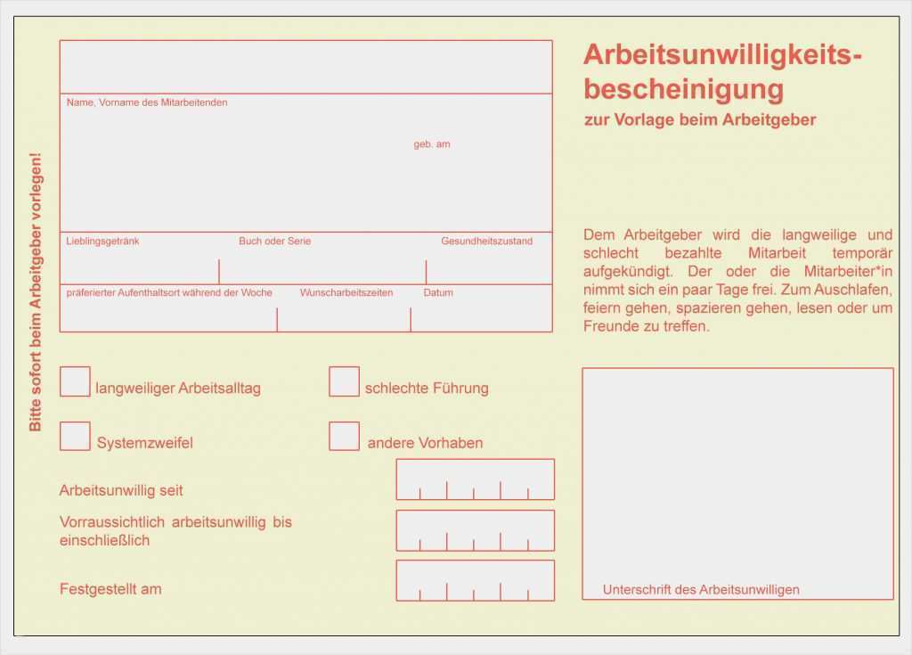 Vorlage Arbeitsunfähigkeitsbescheinigung Krankenkasse Fabelhaft Tag Der Arbeit Zum Selbermachen Transform