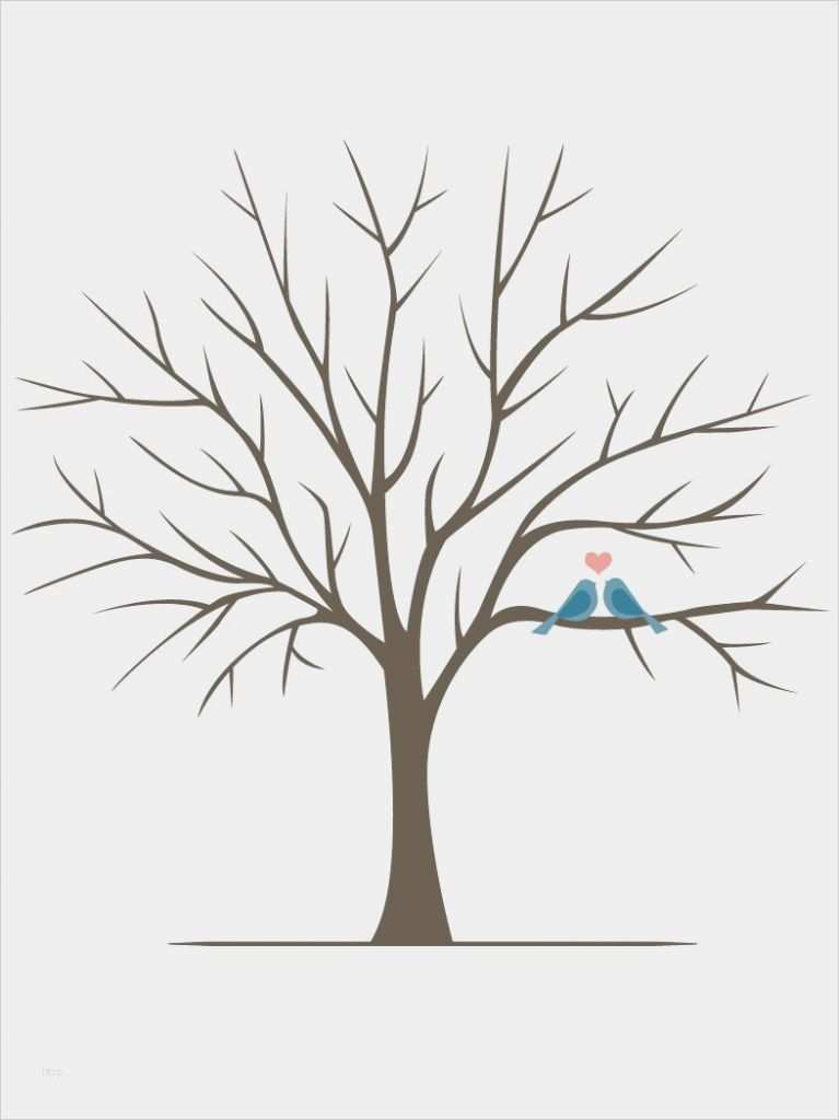 Vorlage Baum Ohne Blätter Erstaunlich Diy Fingerabdruck Baum Poster sofort Download Love Birds