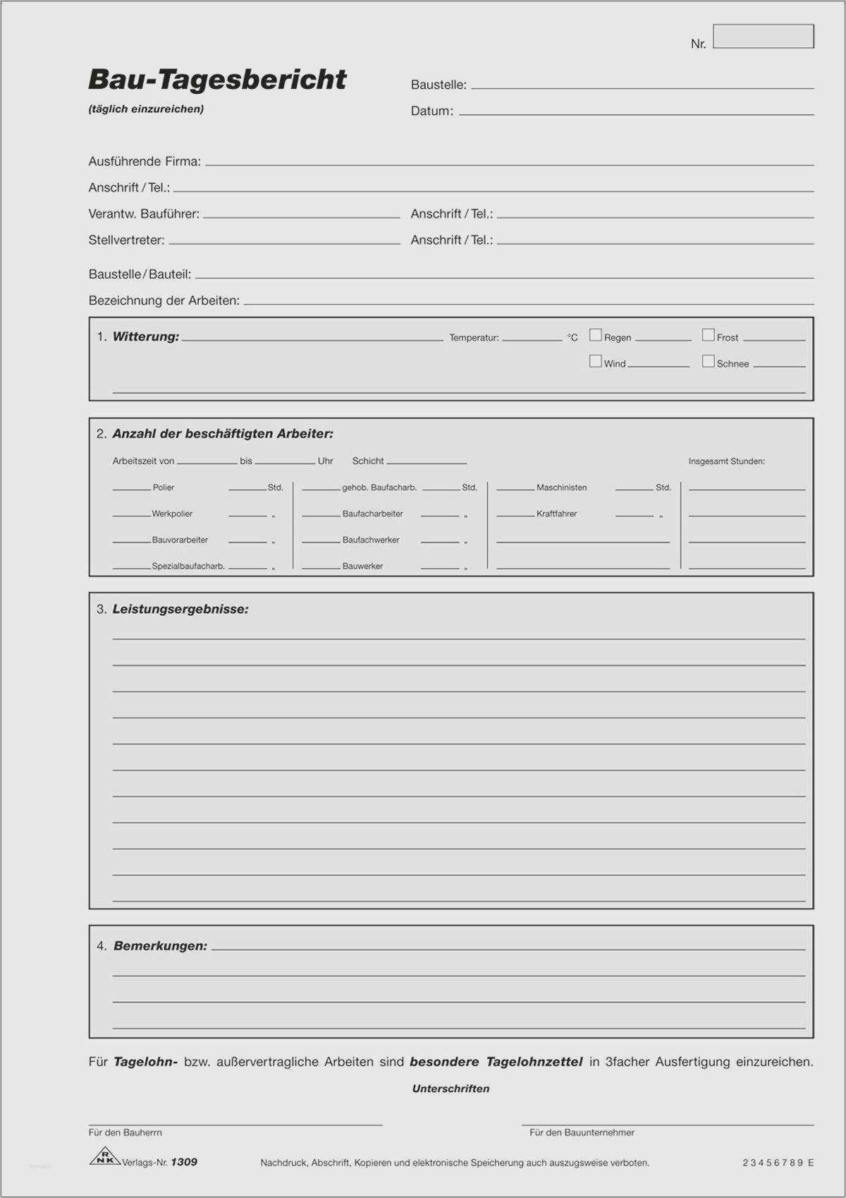 Vorlage Bautagebuch Pdf Bewundernswert Bau Tagesbericht Vorlage Word Beste Gemütlich Tagesbericht