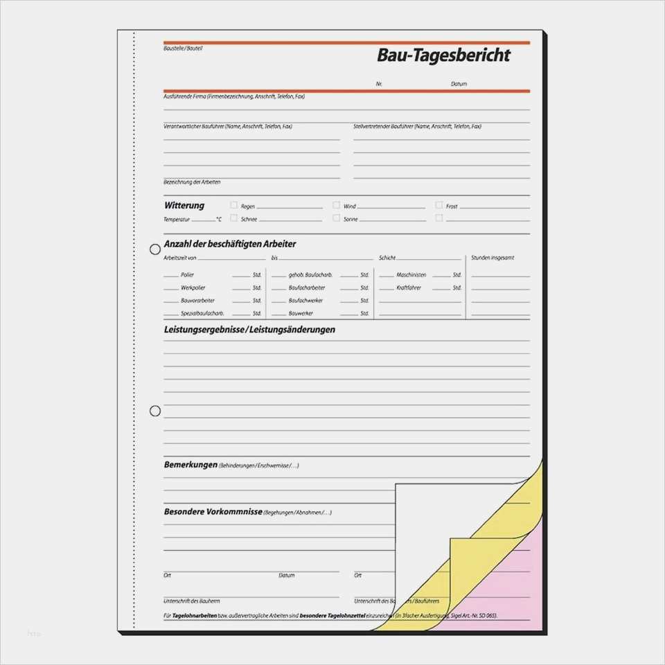 Vorlage Bautagebuch Word Beste Sigel Bautagebuch Sd063 Online Kaufen
