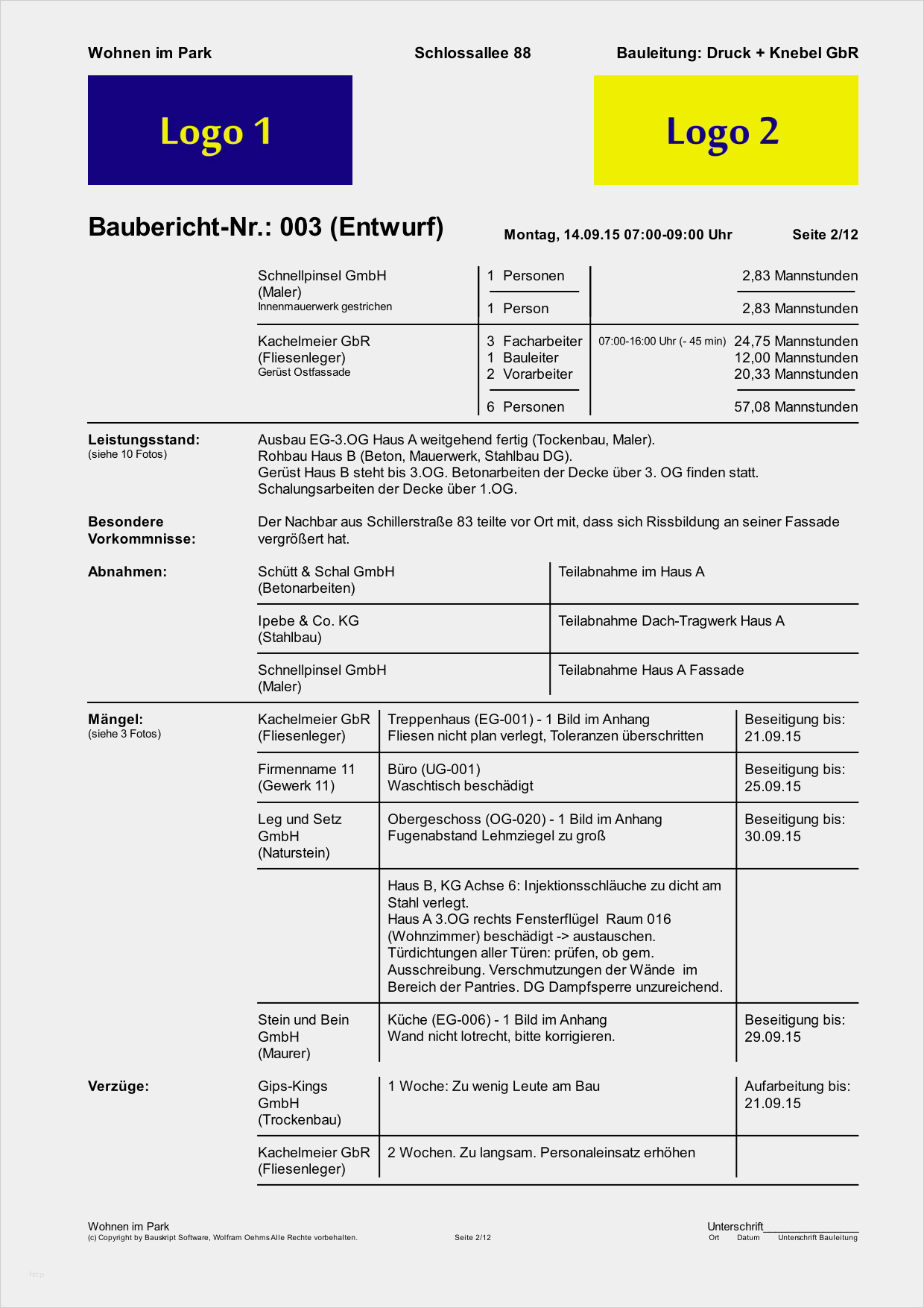 Vorlage Bautagebuch Word Süß Download Bautagebuch Kostenlos Bei nowload