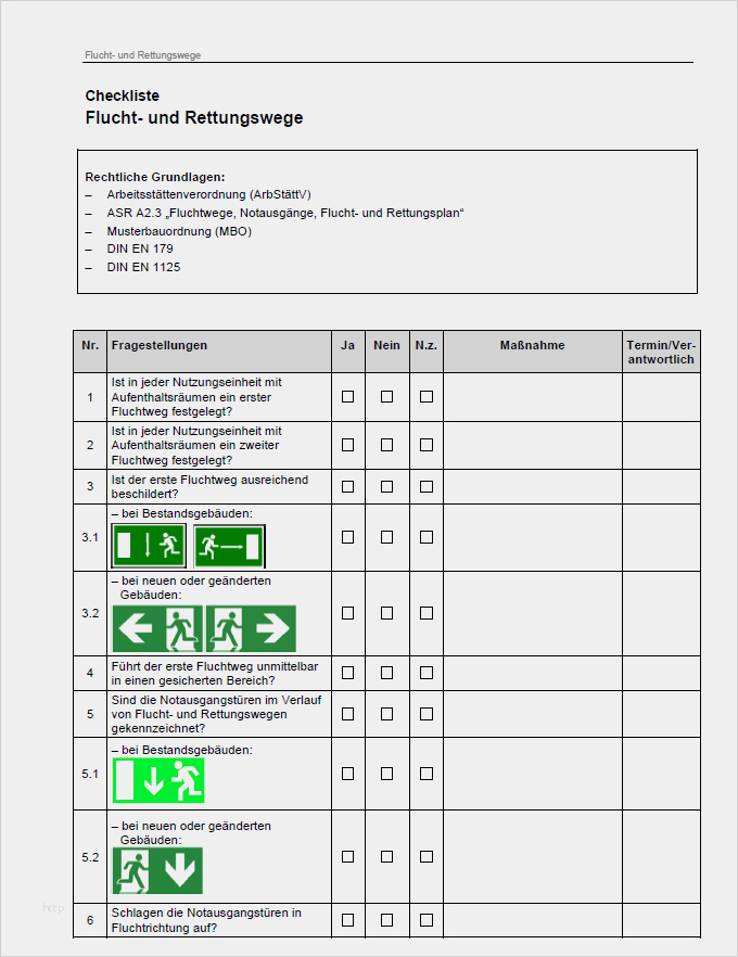 Vorlage Bestellung Brandschutzhelfer Neu Checkliste Flucht Und Rettungswege