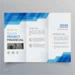 Vorlage Broschüre Süß Blaue Geometrische Trifold Business Broschüre Design