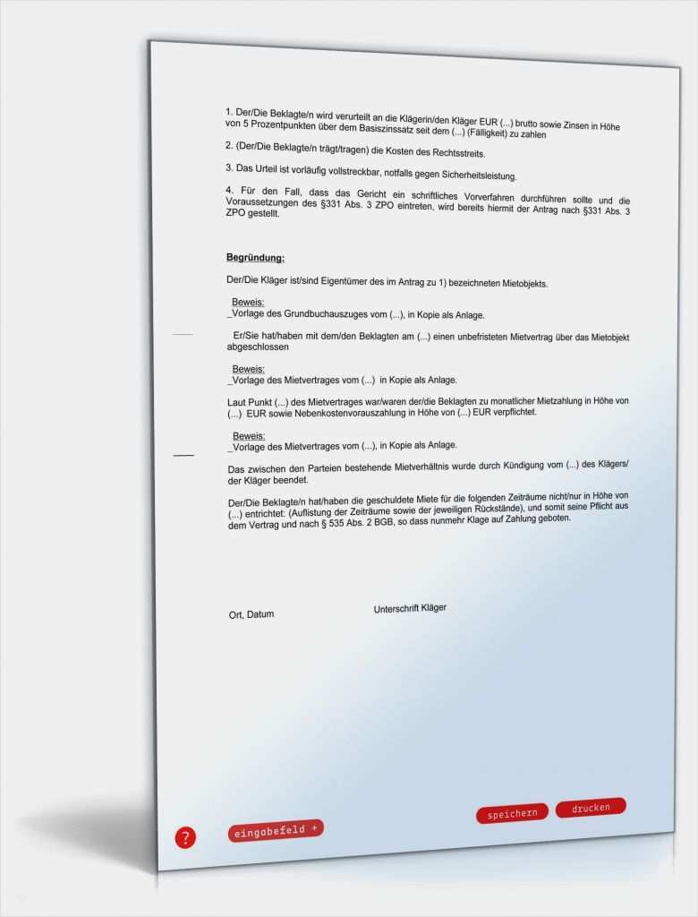 Vorlage Bürgschaft Miete Schweiz Neu Zahlungsklage Miete