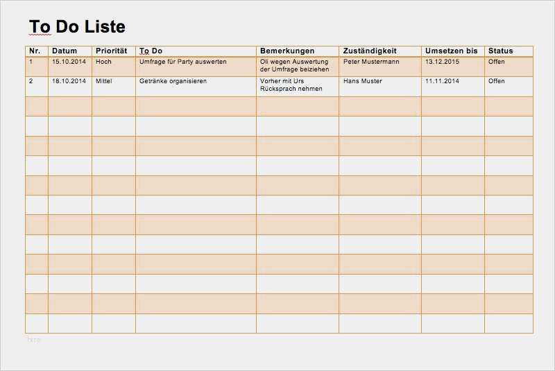 Vorlage Checkliste Arbeitsabläufe Gut to Do Liste Vorlage ...