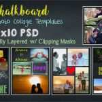 Vorlage Collage Photoshop Cool 8x10 Chalkboard Collage Template Pack 15 Psd