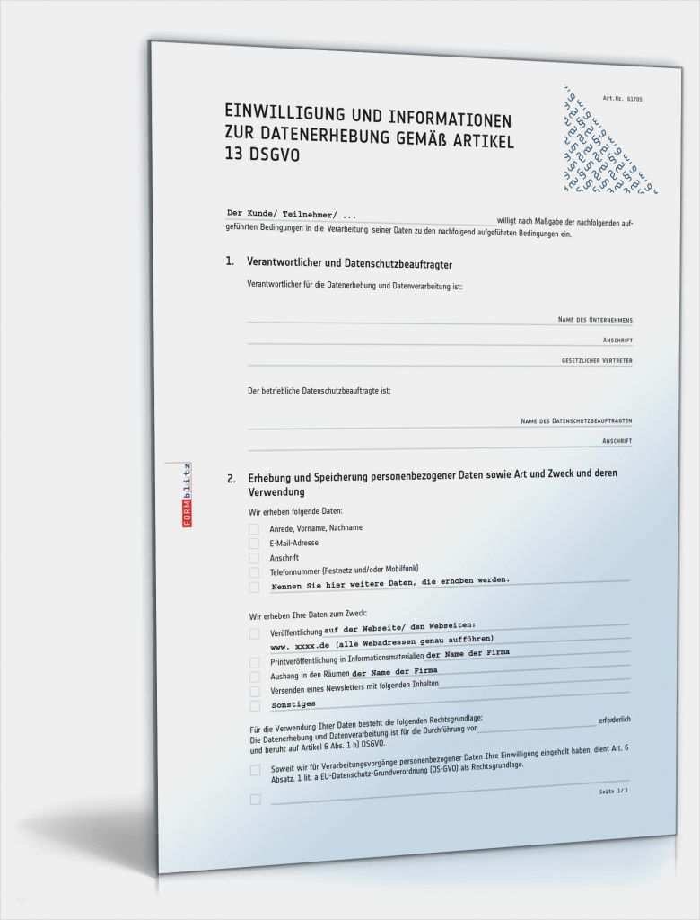Vorlage Dsgvo Einwilligung Beste Einwilligung Zur Datenerhebung Muster Zum Download