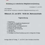 Vorlage Einladung Mitgliederversammlung Verein Schönste Neu Einladung Mitgliederversammlung Verein Muster Und