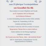 Vorlage Einladung Vereinsjubiläum Hübsch Einladung Jubilaum Verein – Travelslow