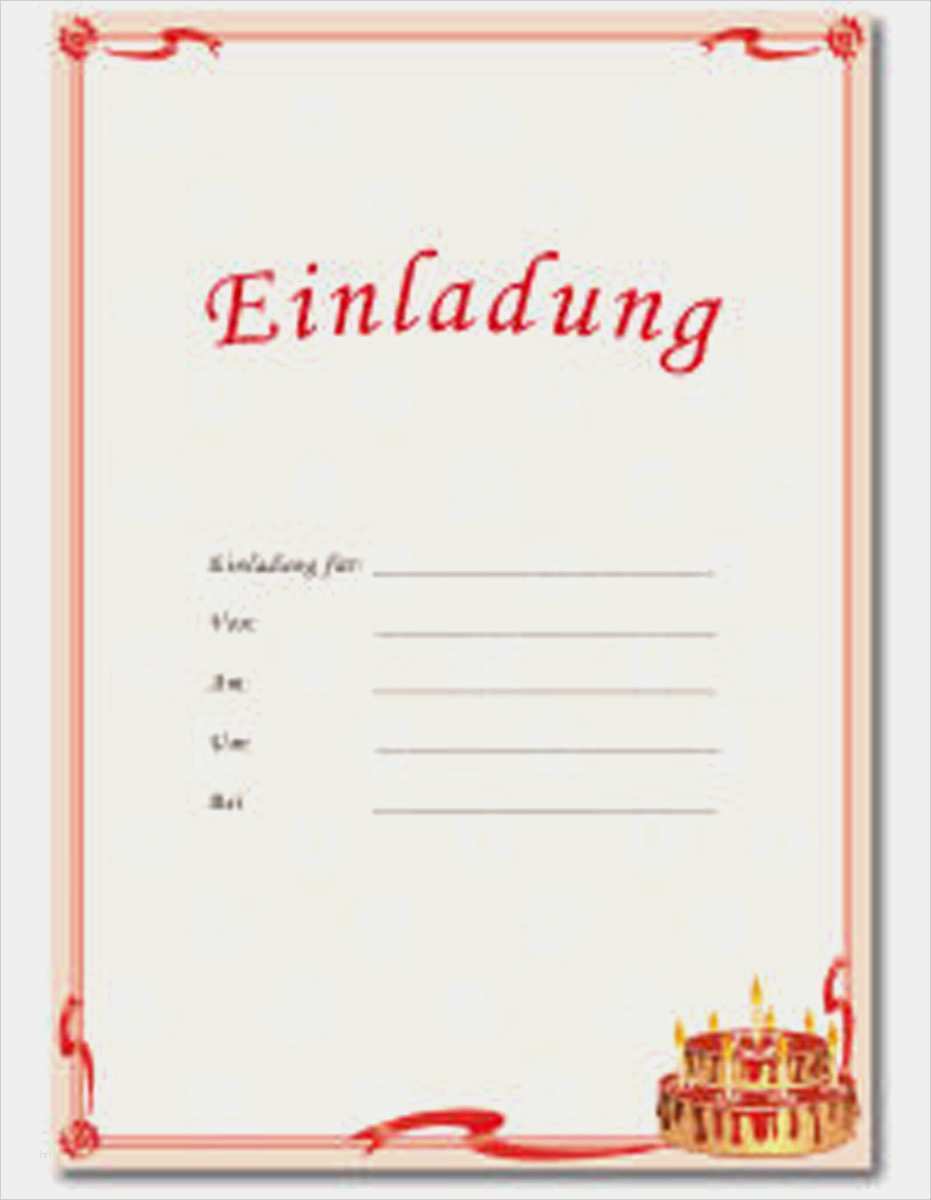 Vorlage Einladungskarte Word Best Of Vorlage Einladung Geburtstag