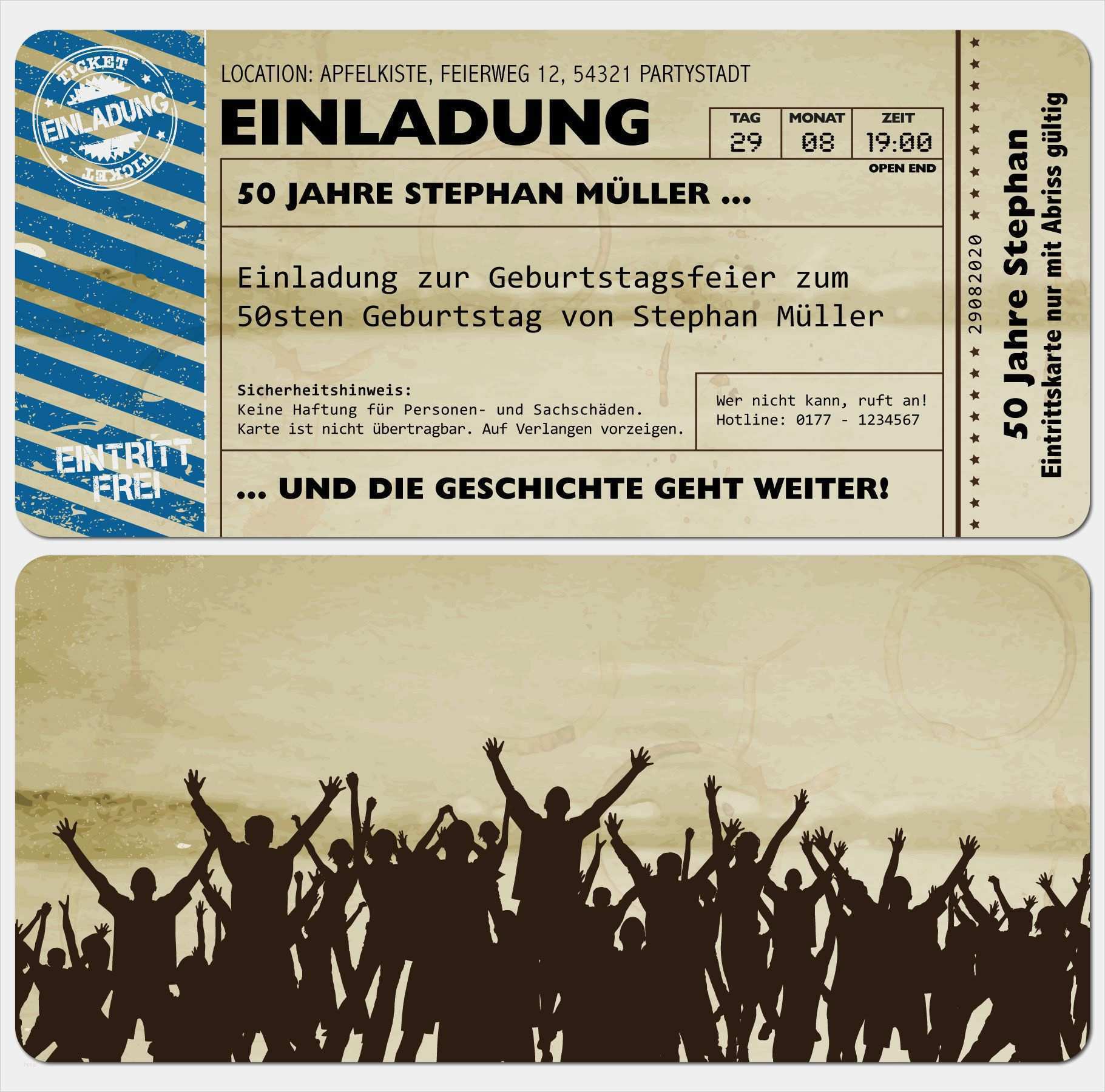 Vorlage Eintrittskarte Word Schön Witzige Einladungskarten 50 Geburtstag Einladungskarten