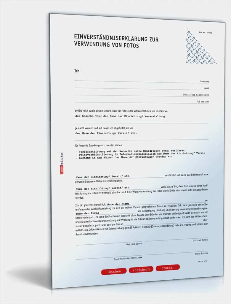 Vorlage Einwilligung Dsgvo Cool Einwilligung Verwendung Fotos