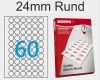 Vorlage Etiketten Rund 30mm Neu Etiketten 24mm Rund 6x10 Aufkleber Pro Blatt A4 Von Kores